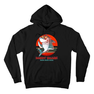 Retro Daddy Shark Doo Doo Doo Tall Hoodie
