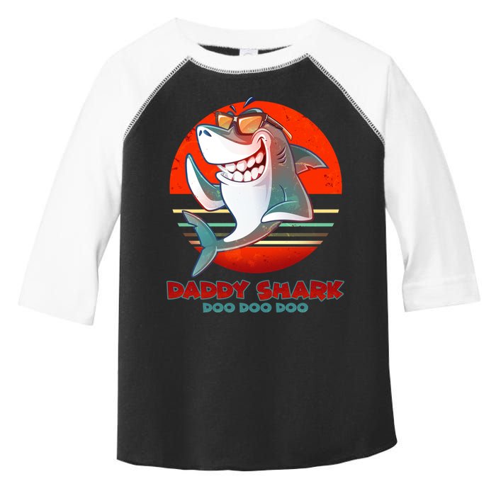 Retro Daddy Shark Doo Doo Doo Toddler Fine Jersey T-Shirt