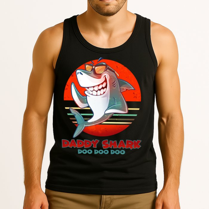 Retro Daddy Shark Doo Doo Doo Tank Top
