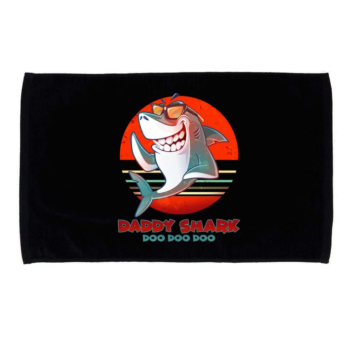 Retro Daddy Shark Doo Doo Doo Microfiber Hand Towel