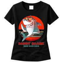 Retro Daddy Shark Doo Doo Doo Womens T-Shirt