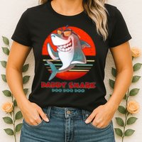 Retro Daddy Shark Doo Doo Doo Womens T-Shirt