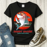 Retro Daddy Shark Doo Doo Doo Womens T-Shirt