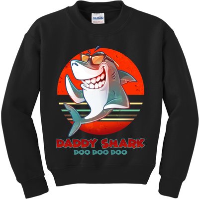 Retro Daddy Shark Doo Doo Doo Kids Sweatshirt