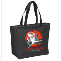 Retro Daddy Shark Doo Doo Doo Zip Tote Bag