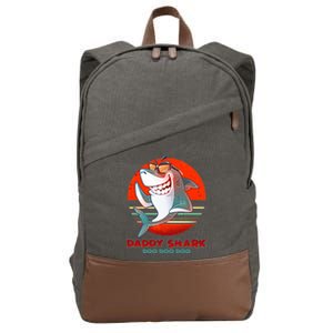 Retro Daddy Shark Doo Doo Doo Cotton Canvas Backpack