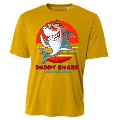 Retro Daddy Shark Doo Doo Doo Cooling Performance Crew T-Shirt