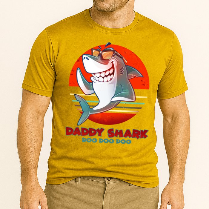 Retro Daddy Shark Doo Doo Doo Performance Shirt