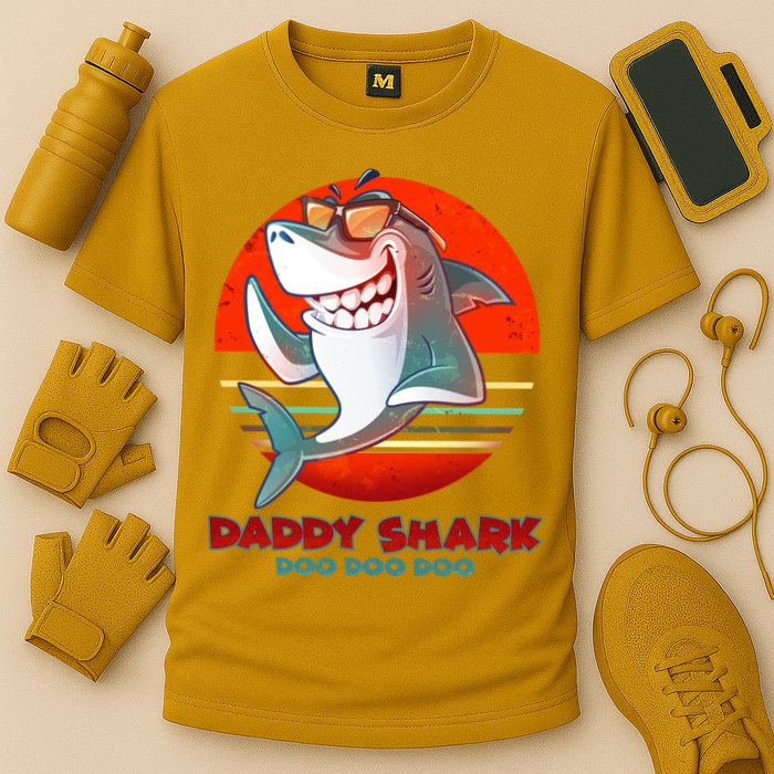 Retro Daddy Shark Doo Doo Doo Performance Shirt