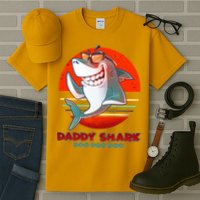 Retro Daddy Shark Doo Doo Doo Tall T-Shirt