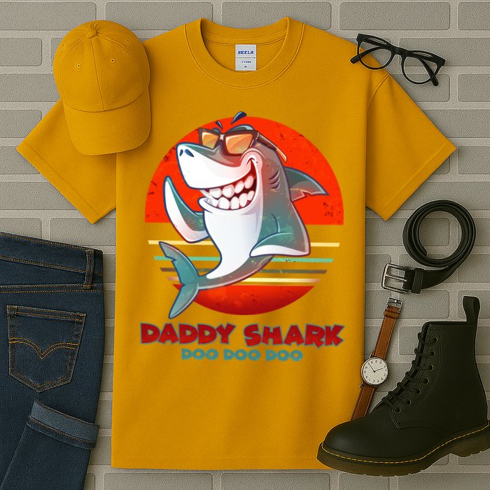 Retro Daddy Shark Doo Doo Doo Tall T-Shirt
