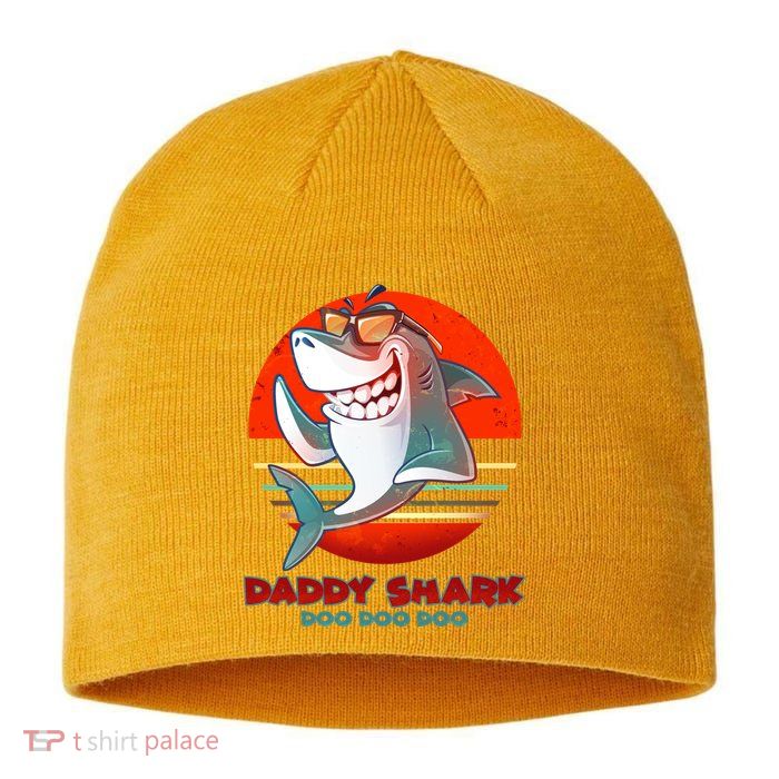 Retro Daddy Shark Doo Doo Doo Sustainable Beanie