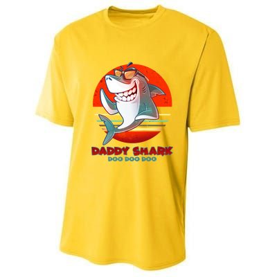 Retro Daddy Shark Doo Doo Doo Youth Performance Sprint T-Shirt