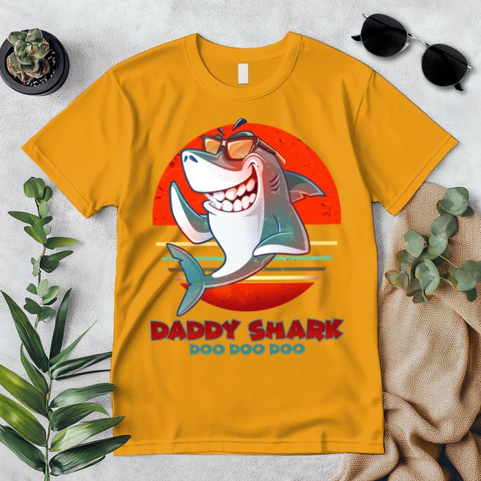 Retro Daddy Shark Doo Doo Doo Premium T-Shirt
