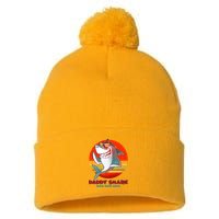 Retro Daddy Shark Doo Doo Doo Pom Pom 12in Knit Beanie