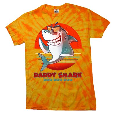 Retro Daddy Shark Doo Doo Doo Tie-Dye T-Shirt