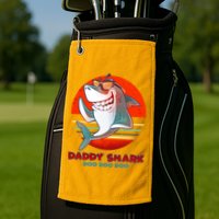 Retro Daddy Shark Doo Doo Doo Golf Towel