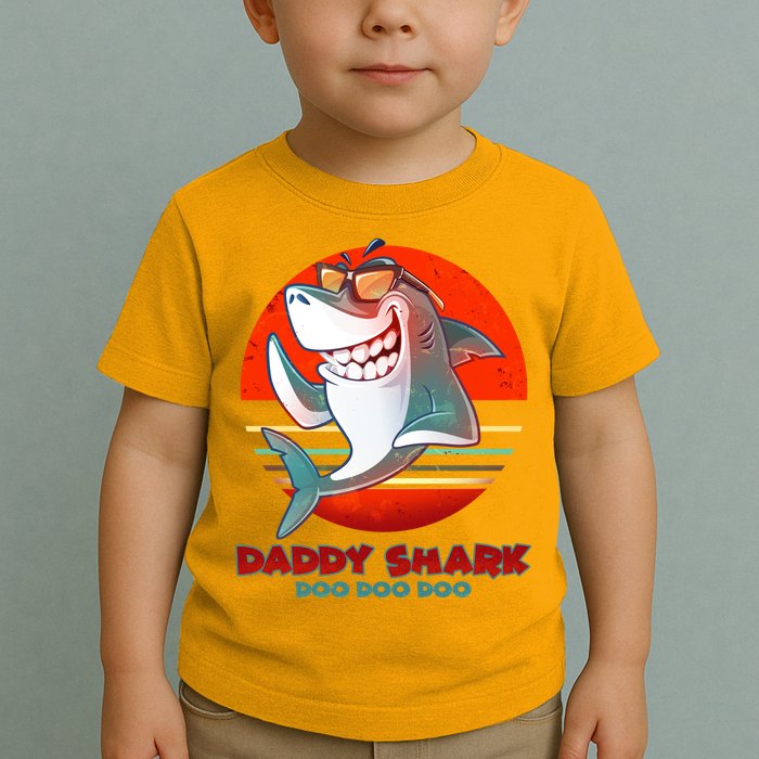 Retro Daddy Shark Doo Doo Doo Toddler T-Shirt