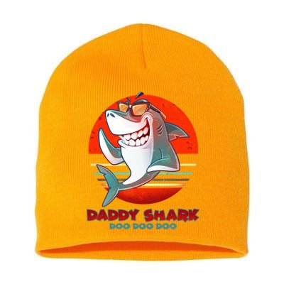 Retro Daddy Shark Doo Doo Doo Short Acrylic Beanie
