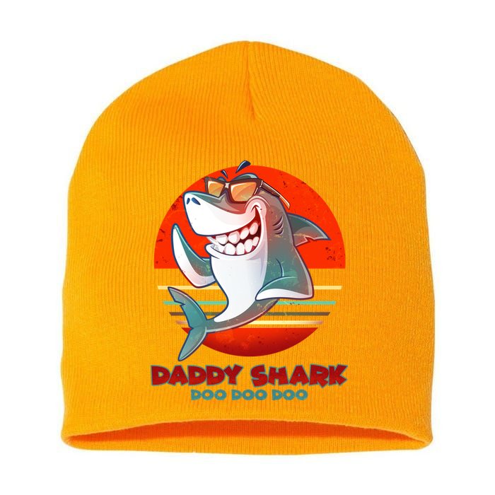 Retro Daddy Shark Doo Doo Doo Short Acrylic Beanie