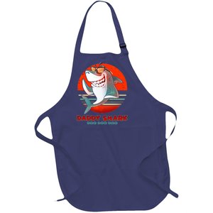 Retro Daddy Shark Doo Doo Doo Full-Length Apron With Pockets