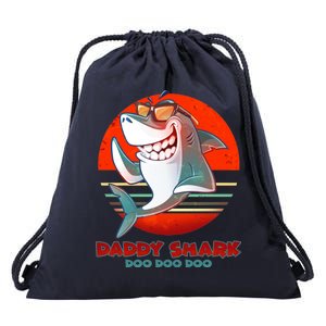 Retro Daddy Shark Doo Doo Doo Drawstring Bag