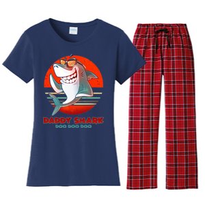 Retro Daddy Shark Doo Doo Doo Women's Flannel Pajama Set