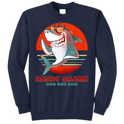 Retro Daddy Shark Doo Doo Doo Tall Sweatshirt