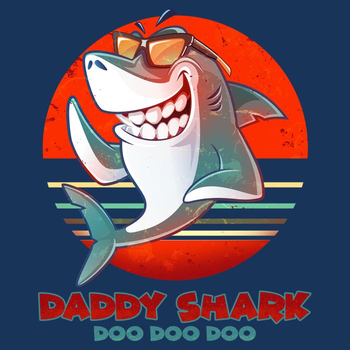 Retro Daddy Shark Doo Doo Doo Infant Baby Jersey Bodysuit