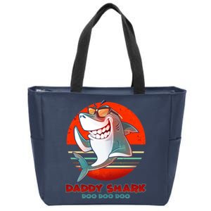 Retro Daddy Shark Doo Doo Doo Zip Tote Bag