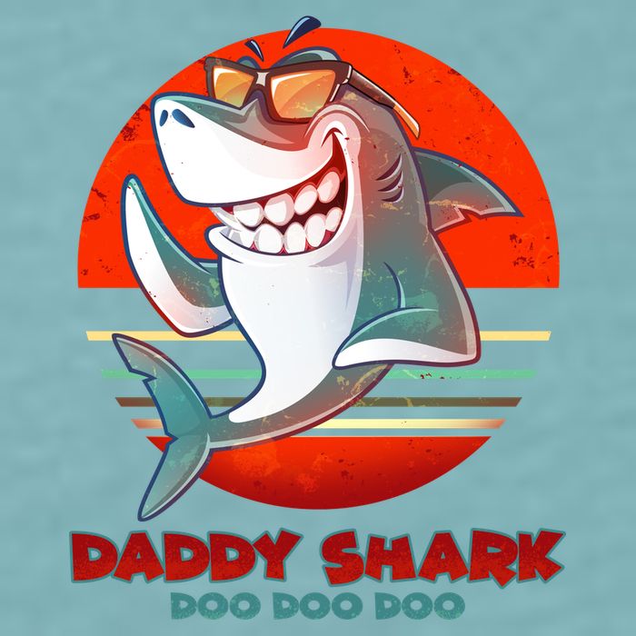 Retro Daddy Shark Doo Doo Doo Sueded Cloud Jersey T-Shirt