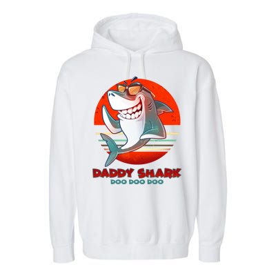 Retro Daddy Shark Doo Doo Doo Garment-Dyed Fleece Hoodie