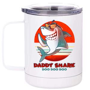 Retro Daddy Shark Doo Doo Doo 12 oz Stainless Steel Tumbler Cup