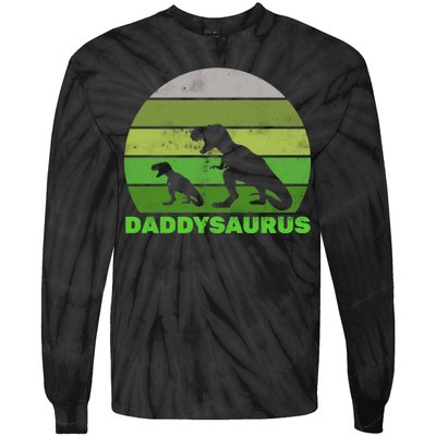 Retro Daddysaurus  Tie-Dye Long Sleeve Shirt