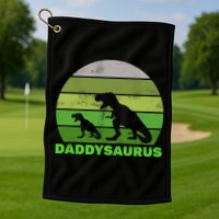 Retro Daddysaurus  Golf Towel