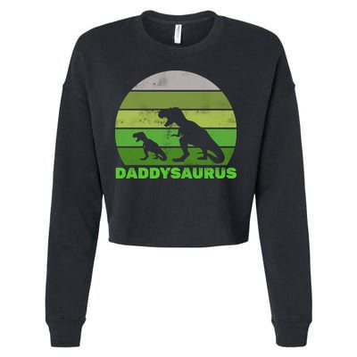 Retro Daddysaurus  Cropped Pullover Crew