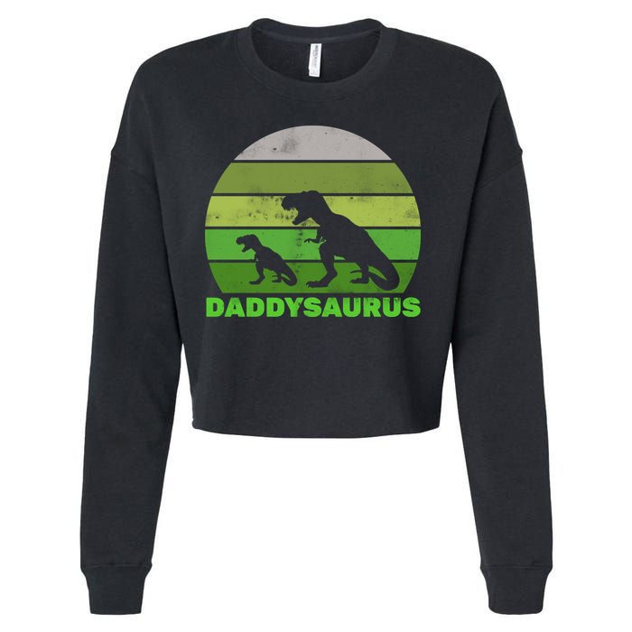 Retro Daddysaurus  Cropped Pullover Crew