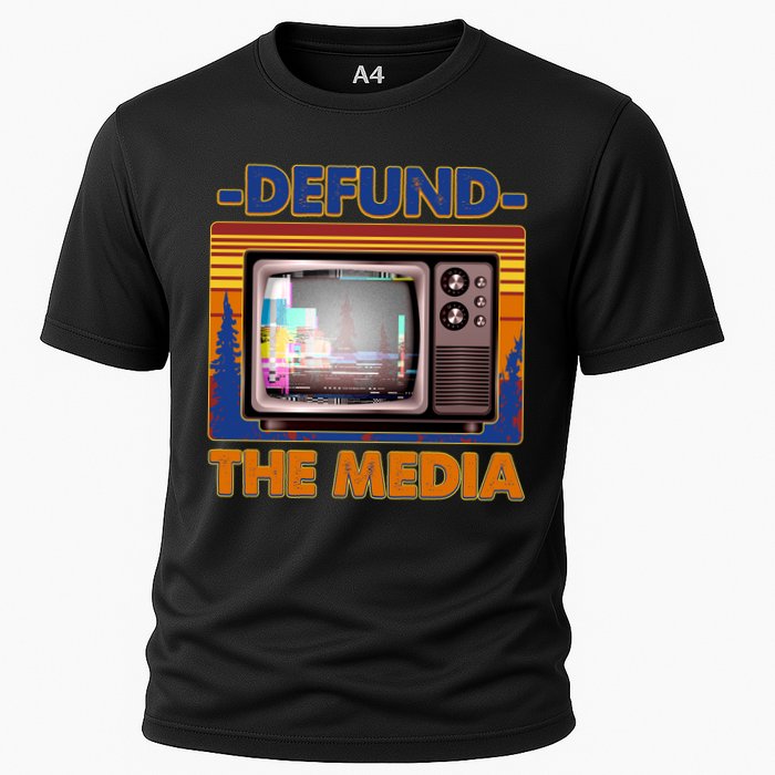 Retro Defund the Media Vintage TV Set Performance Shirt