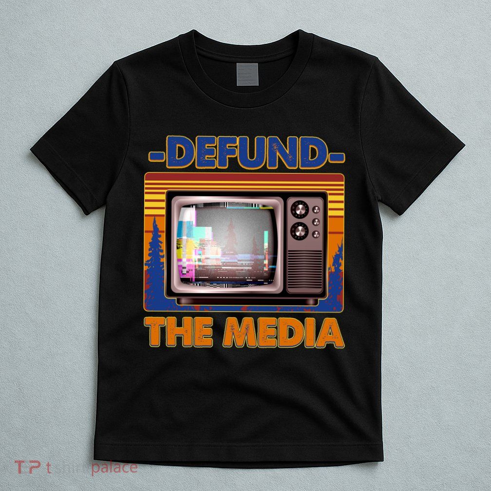 Retro Defund the Media Vintage TV Set T-Shirt