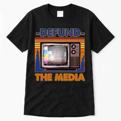 Retro Defund the Media Vintage TV Set Tall T-Shirt