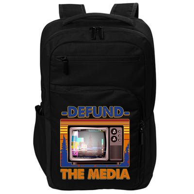 Retro Defund the Media Vintage TV Set Impact Tech Backpack