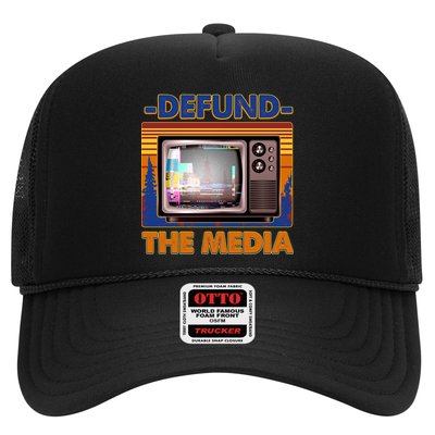 Retro Defund the Media Vintage TV Set Trucker Hat