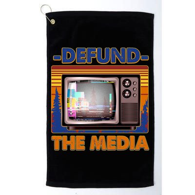 Retro Defund the Media Vintage TV Set Golf Towel