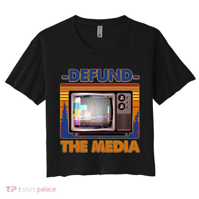 Retro Defund the Media Vintage TV Set Crop Top