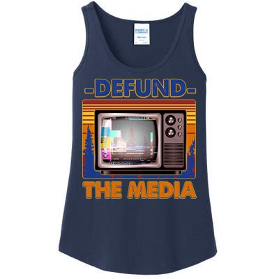 Retro Defund the Media Vintage TV Set Ladies Essential Tank