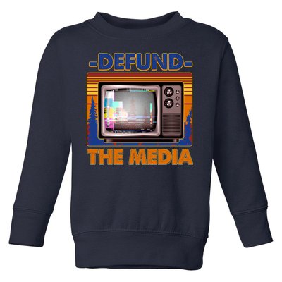 Retro Defund the Media Vintage TV Set Toddler Sweatshirt