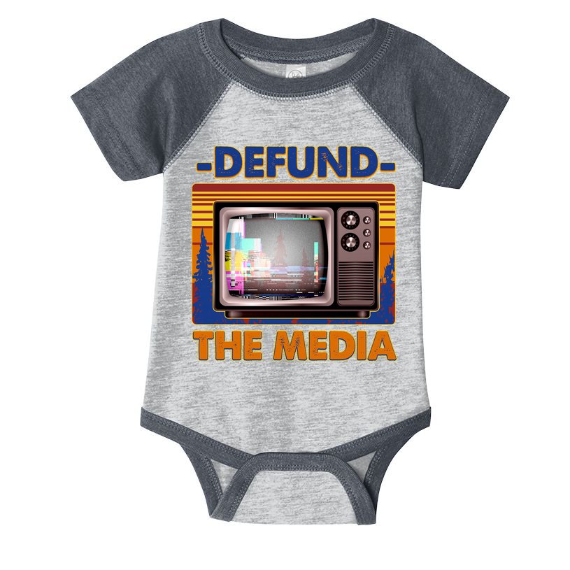Retro Defund the Media Vintage TV Set Infant Baby Jersey Bodysuit