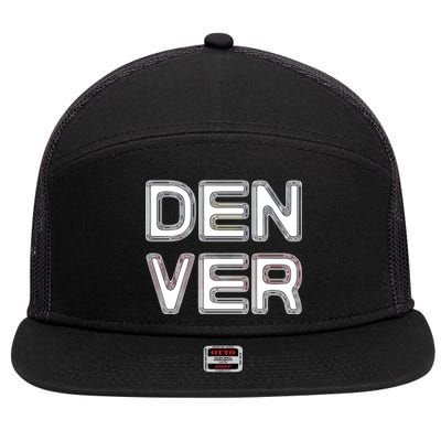 Retro Denver 7 Panel Mesh Trucker Snapback Hat