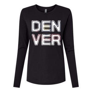 Retro Denver Womens Cotton Relaxed Long Sleeve T-Shirt