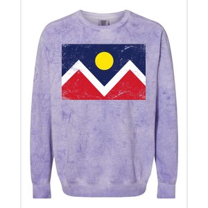 Retro Denver Colorado Flag Colorblast Crewneck Sweatshirt